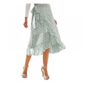 Floral Green Midi Skirt